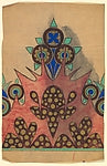 Anonymous, French, 20th century:Panel with Decorative Floral-16x12"(A3) Poster