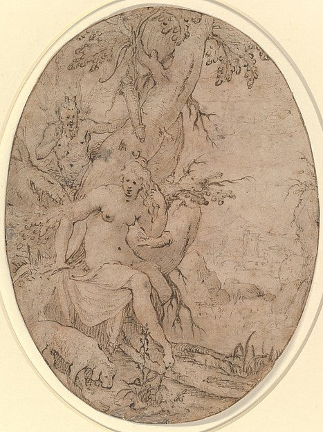 Paulus Willemsz. van Vianen:Diana and a Leering Satyr in a F-16x12"(A3) Poster