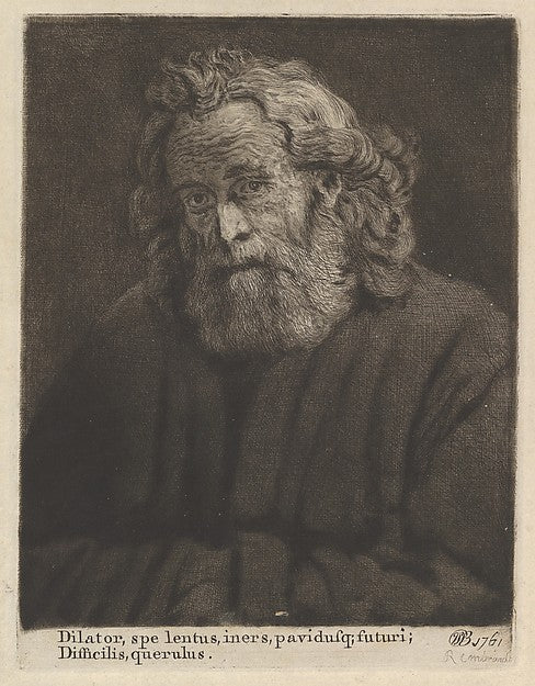 Captain William E. Baillie , After Rembrandt:Old Man With a -16x12"(A3) Poster