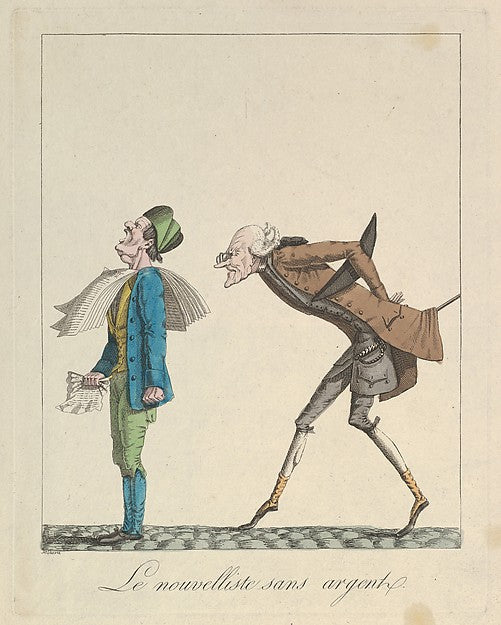 Louis Maleuvre:Le Nouvelliste Sans Argent 1814-16x12"(A3) Poster