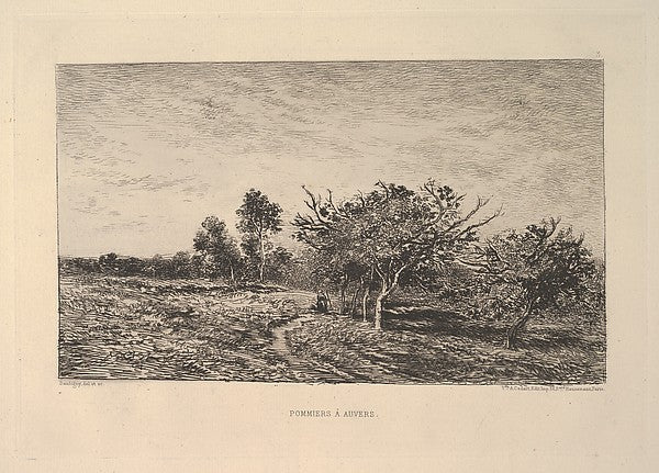 Charles-François Daubigny :Pommiers à Auvers-16x12"(A3) Poster
