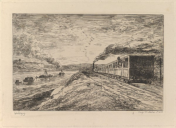 Charles-François Daubigny :Le Départ  from Le Voyage en bate-16x12"(A3) Poster