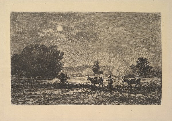 Charles-François Daubigny :Clair de Lune à Valmondois-16x12"(A3) Poster