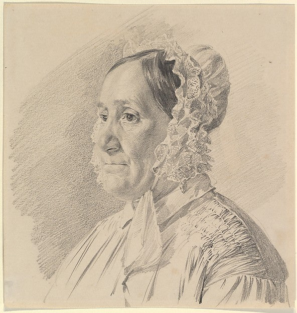 Ferdinand Georg Waldmüller:Portrait of a Woman in a Lace Bon-16x12"(A3) Poster