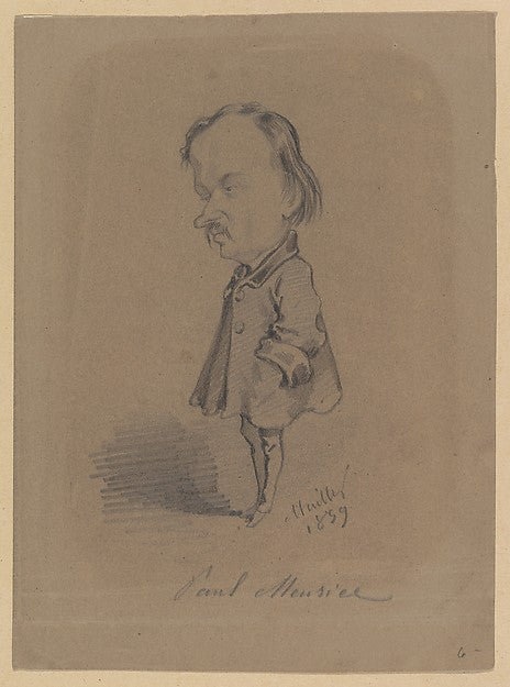 Hippolyte Mailly , After Nadar:Caricature of Paul Meurice 18-16x12"(A3) Poster