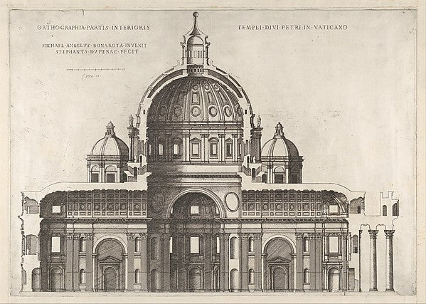 Speculum Romanae Magnificentiae -  Longitudinal Section Showing,  Poster Print Wall Art