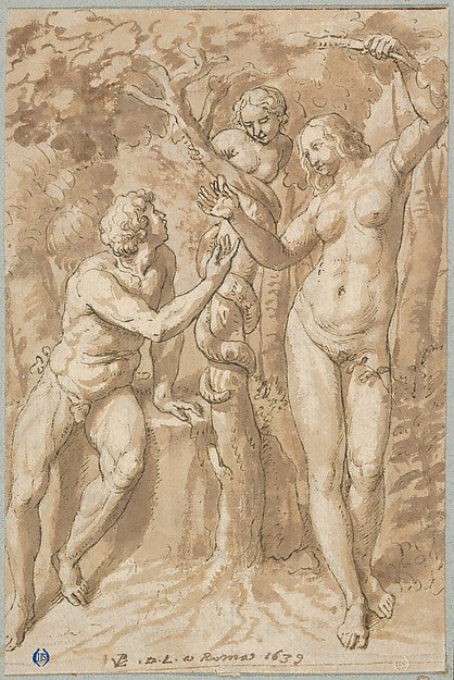 Peter van Lint, Flemish , after Raphael:The Temptation of Ev-16x12"(A3) Poster