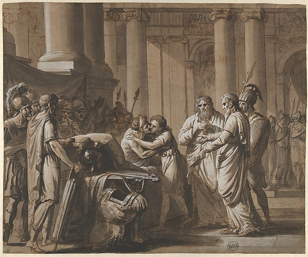Mathieu-Ignace van Bree:Scene from Roman History depicting a-16x12"(A3) Poster