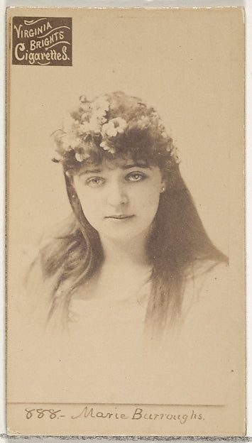 :Card 888 Marie Burroughs Virginia Brights Cigarettes c1888-16x12"(A3) Poster