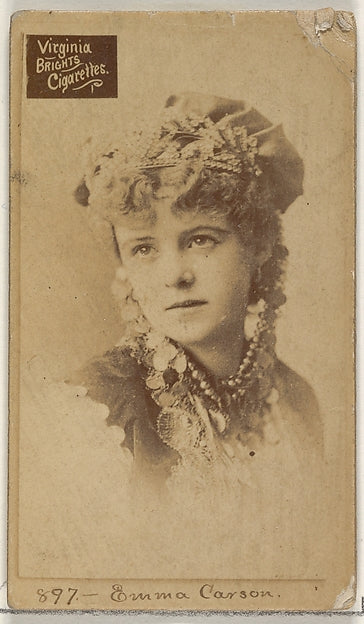 :Card 897 Emma Carson Virginia Brights Cigarettes c1888-16x12"(A3) Poster