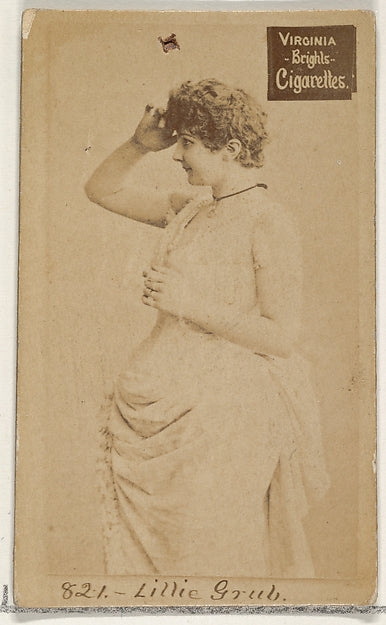 :Card 821 Lillie Grub Virginia Brights Cigarettes c1888-16x12"(A3) Poster