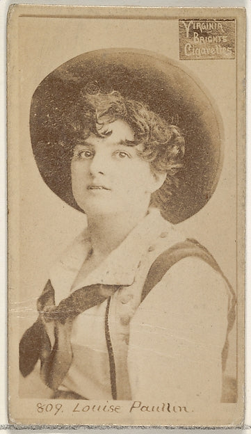 :Card 809 Louise Paullin Virginia Brights Cigarettes c1888-16x12"(A3) Poster