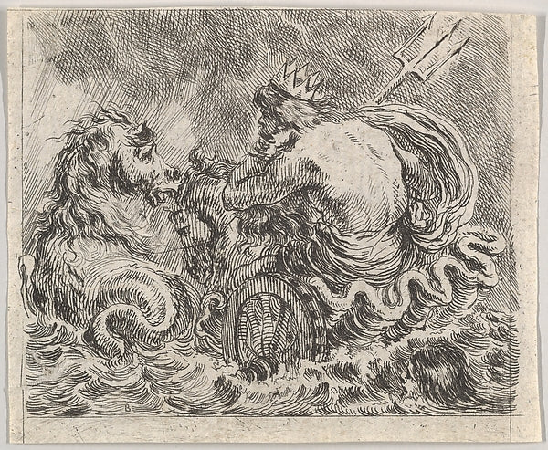 Stefano della Bella :Neptune from 'Game of Mythology' -16x12"(A3) Poster