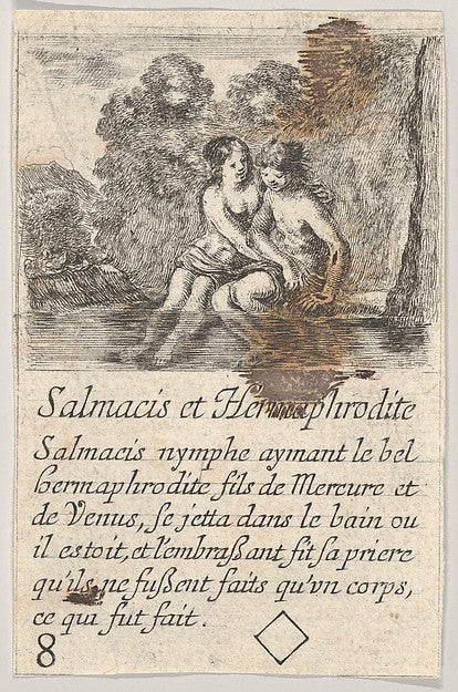 Stefano della Bella :Salmacis and Hermaphrodite from 'Game o-16x12"(A3) Poster