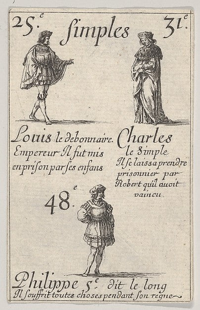 Stefano della Bella :Louis le debonnaire... Charles le Simpl-16x12"(A3) Poster