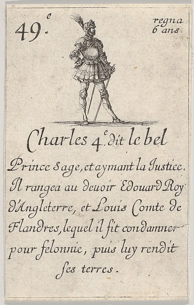 Stefano della Bella :Charles 4.e- dit le bel / Prince sage..-16x12"(A3) Poster