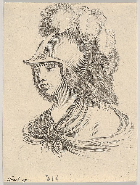 Stefano della Bella :Plate 9: bust of Minerva wearing a helm-16x12"(A3) Poster