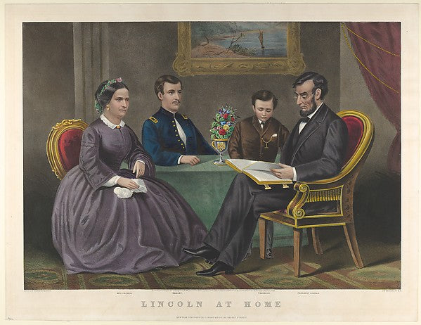 After G. Thomas:Lincoln at Home 1867-16x12"(A3) Poster