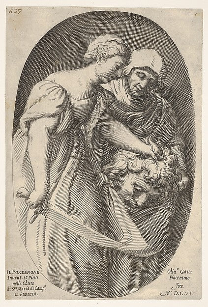 Oliviero Gatti , After Giovanni Antonio da Pordenone:Judith -16x12"(A3) Poster