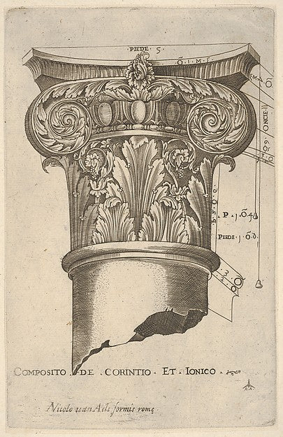 Master G.A.:Composite capital with measurements c1537-16x12"(A3) Poster