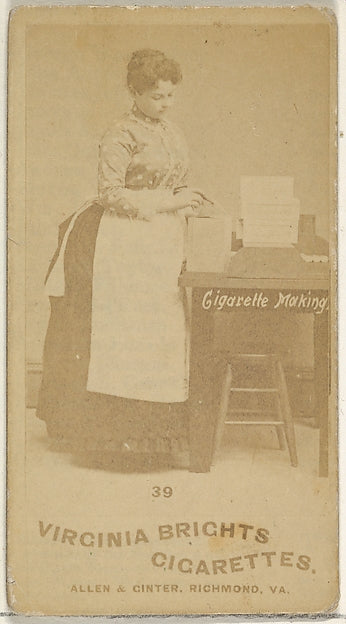 :Card 39 from the series Cigarette Making Girls for Virginia-16x12"(A3) Poster