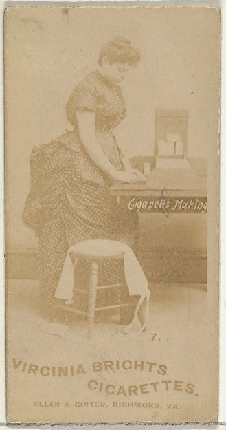 :Card 7 from the series Cigarette Making Girls for Virginia -16x12"(A3) Poster