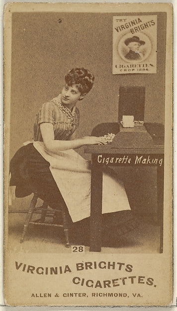 :Card 28 from the series Cigarette Making Girls for Virginia-16x12"(A3) Poster