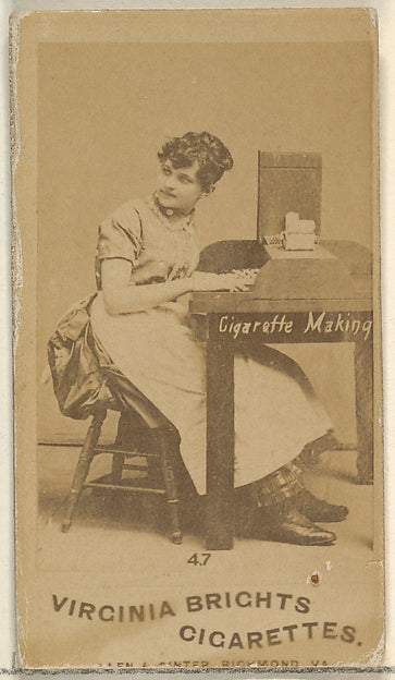 :Card 47 from the series Cigarette Making Girls for Virginia-16x12"(A3) Poster