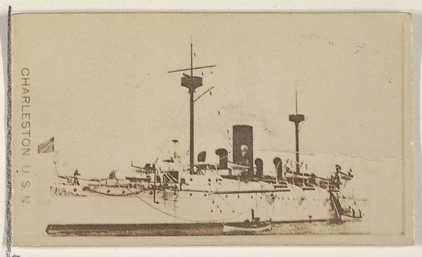 :Charleston U.S.N. from the Famous Ships series for Virginia-16x12"(A3) Poster