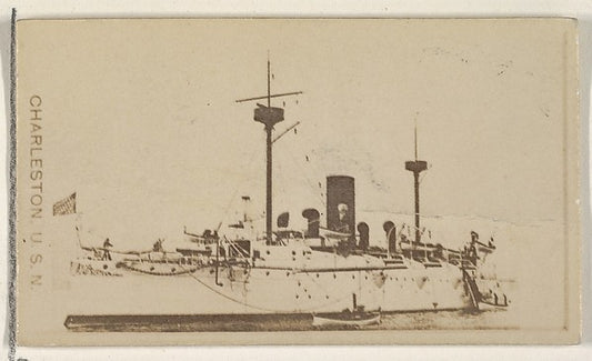 :Charleston U.S.N. from the Famous Ships series for Virginia-16x12"(A3) Poster