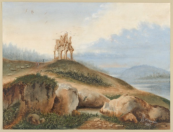 George Sand:Landscape with a Fantastic Castle 1865-16x12"(A3) Poster