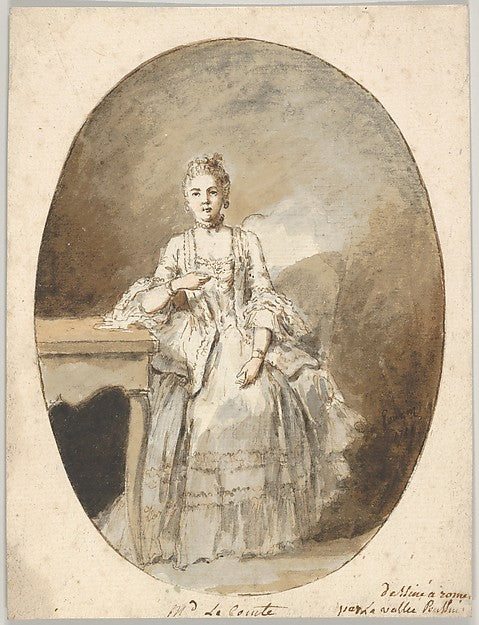 Étienne de Lavallée-Poussin:Portrait of Marguerite Le Comte -16x12"(A3) Poster