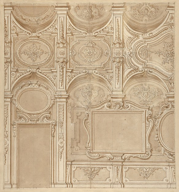 Anonymous, Italian, 18th century:Design for a Wall and Ceili-16x12"(A3) Poster