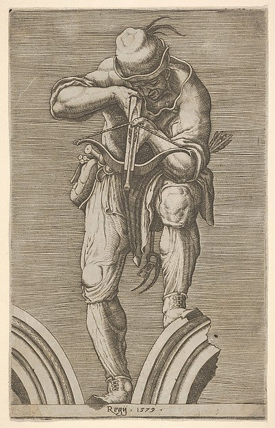 Cherubino Alberti , after Lelio Orsi:A Man Shooting a Crossb-16x12"(A3) Poster