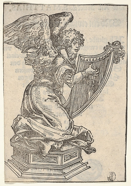 Lucas Cranach the Elder:A Silver Statuette of an Angel Playi-16x12"(A3) Poster