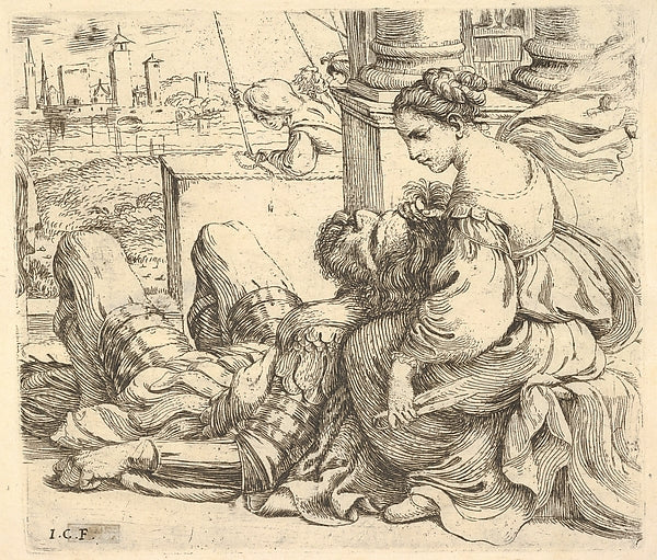 Samson and Delilah-Giuseppe Caletti, called Cremonese ,  Poster Print Wall Art