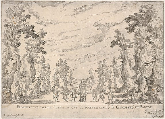 View of the scene in which is represented the Judgment of Pari,  Poster Print Wall Art
