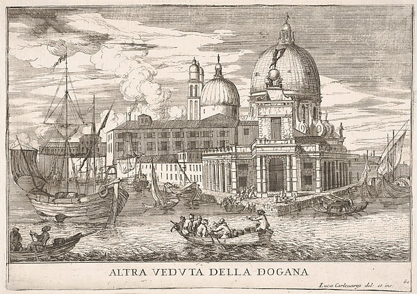 Plate 61 -  View of the customs house  at the confluence of the ,  Poster Print Wall Art