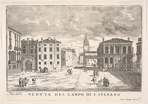 Plate 95 -  View of Campo Santo Stefano with the Loredan Palace ,  Poster Print Wall Art