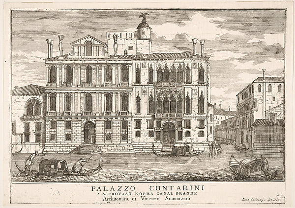 Plate 85 -  View of the Contarini Palace in Campo San Trovaso  V,  Poster Print Wall Art