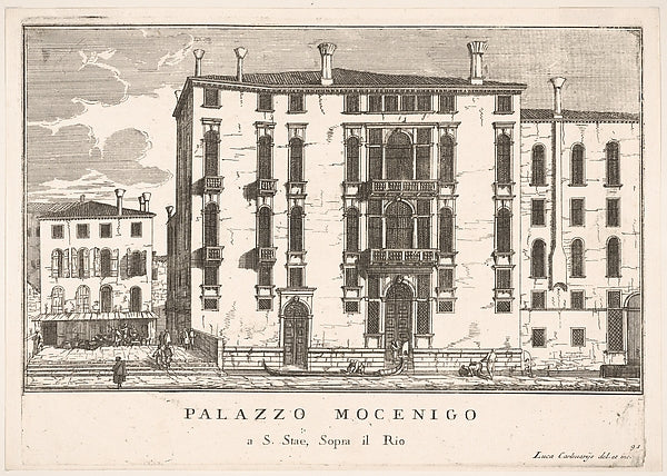 Plate 91 -  View of the Mocenigo Palace in Campo San Stae  Venic,  Poster Print Wall Art