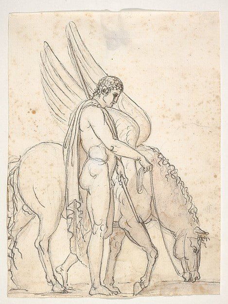 Bertel Thorvaldsen:Bellerophon and Pegasus 1790–1844-16x12"(A3) Poster