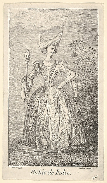 Plate 46 -  Habit de Folie -  a woman in a ballet pose  wearing a ,  Poster Print Wall Art