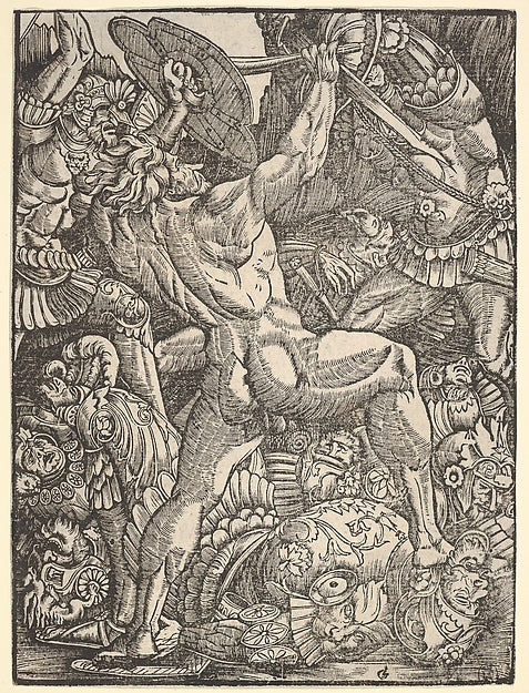 Hercules Fighting the Sons of Proteus-Possibly by Gabriel Salm,  Poster Print Wall Art