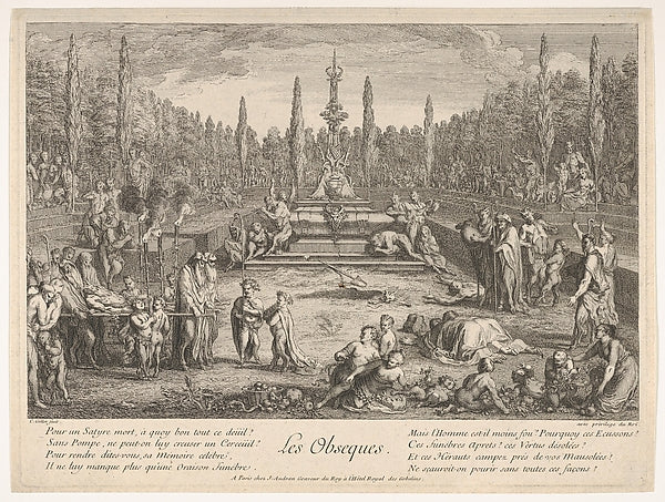 The Funeral  -  various satyrs gathered in a clearing  funeral p,  Poster Print Wall Art