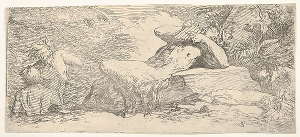 Piping satyr and two fauns  from 'The Triton Group' c1660–1661,  Poster Print