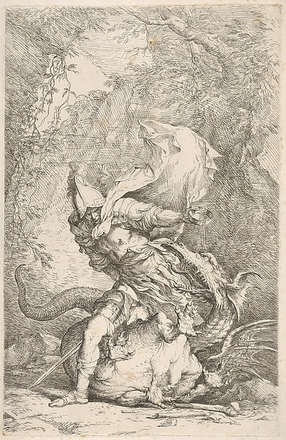 Jason and the Dragon c1663–1664-Salvator Rosa  1615–1673 Rome),  Poster Print
