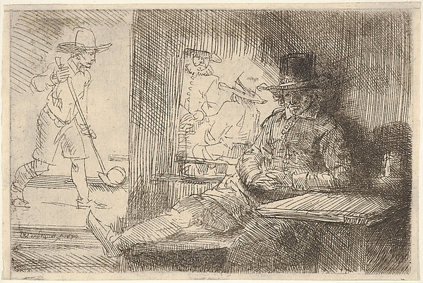 The Ringball Player  1654-After Rembrandt  ,  Poster Print