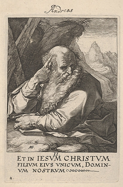 St. Andrew  from Christ   the Apostles and St. Paul with the C,  Poster Print Wall Art