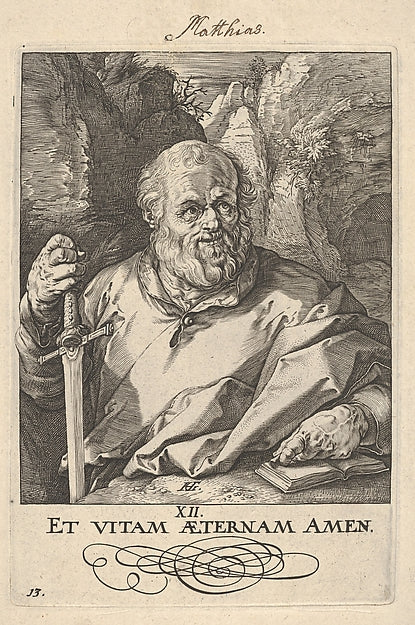 St. Matthias  from Christ  the Apostles and St. Paul with the ,  Poster Print Wall Art